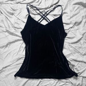 Y2K Black Velvet Tank Top